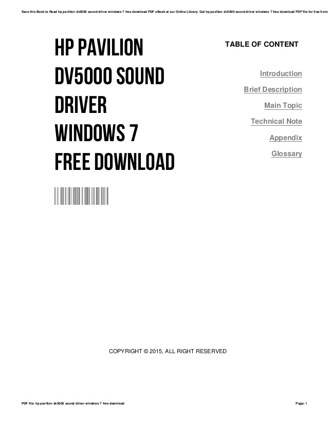 Hp sound driver free download for windows 7